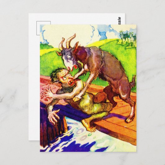 billy geitenkorf en trol briefkaart (Voorkant / Achterkant)