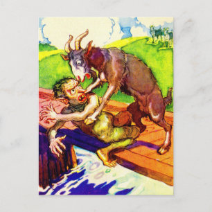 billy geitenkorf en trol briefkaart