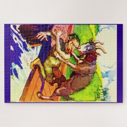 billy geitenkorf en trol legpuzzel (Horizontaal)