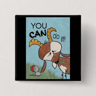 Billy Goat, je kunt het! Vierkante Button 5,1 Cm