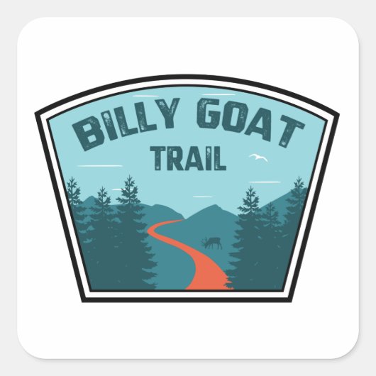 Billy Goat Trail Maryland Vierkante Sticker (Voorkant)