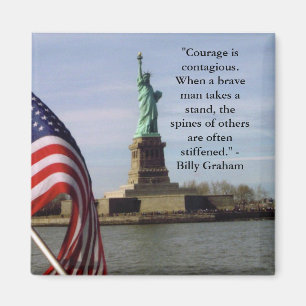 Billy Graham Courage Quote over Magnet Magneet