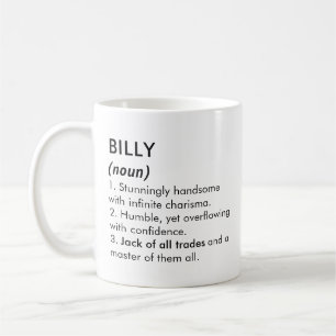 Billy naam, Bewerkbare naam, Aangepaste naam Koffiemok