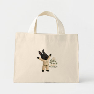 Billy ochtendstretch Schattige Zwarte Rex Konijn Mini Tote Bag