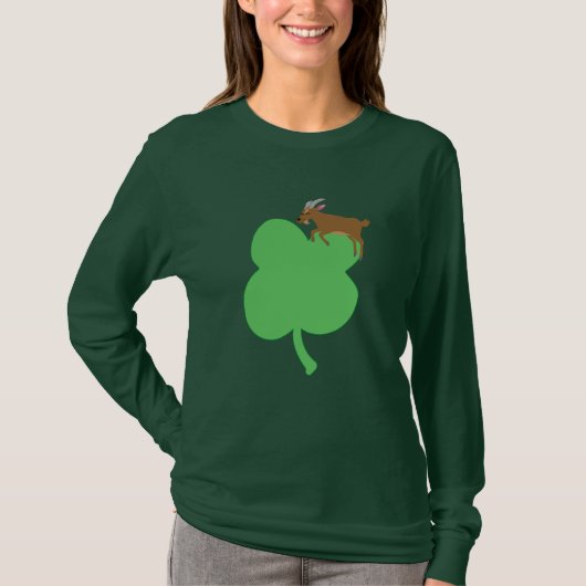 Billy Swags St. Patricks Day Goat Themed Long T-shirt (Voorkant)