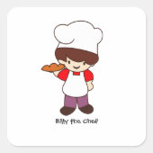 Billy the Chef Masterchef Print  Vierkante Sticker (Voorkant)