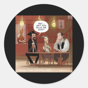 Billy The Kid? Grappige Geit Cartoon Ronde Sticker