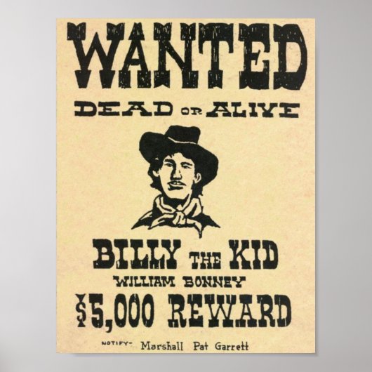 Billy the Kid Old Wild West Poster Recherché (Devant)