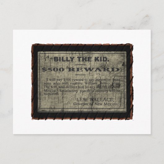 Billy The Kind Gezocht Poster Briefkaart (Voorkant)