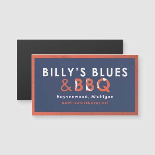 Billy's Blues & BBQ Magnet ! (Devant / Derrière)