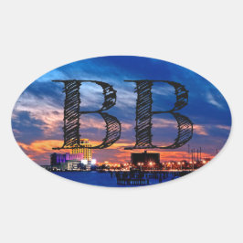 Biloxi Beach "BB" Ovale Sticker