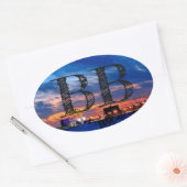 Biloxi Beach "BB" Ovale Sticker (Envelop)