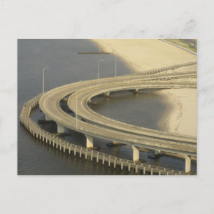 Biloxi Coastal Bridge Mississippi Golfkust Briefkaart