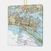Biloxi MS Nautical Chart Keramisch Ornament (Links)