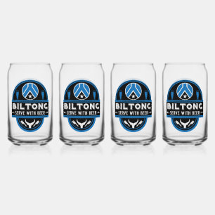 Biltong en bier blikvorm glas