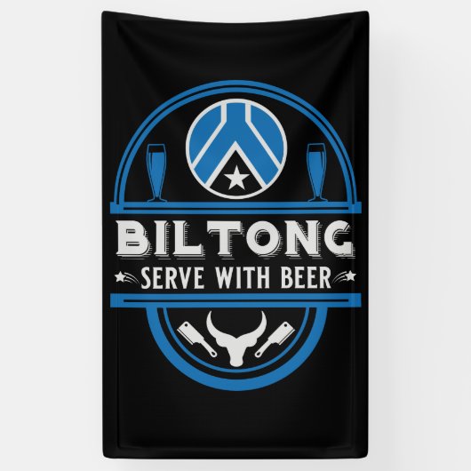 Biltong en bier spandoek (Verticaal)