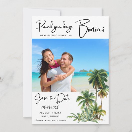 Bimini Bahamas Destination Wedding Sla de datum op (Voorkant)