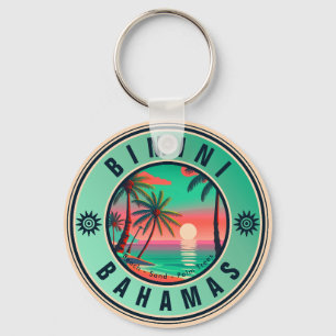 Bimini Bahamas Retro Sunset Travel Souvenir jaren  Sleutelhanger