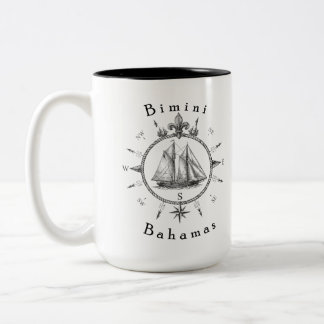 Bimini Bahama's scheepvaart zeilkompas cruisen Tweekleurige Koffiemok