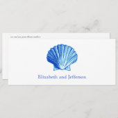 Bimini Blue Shell Wedding Invitation Kaart (Voorkant / Achterkant)