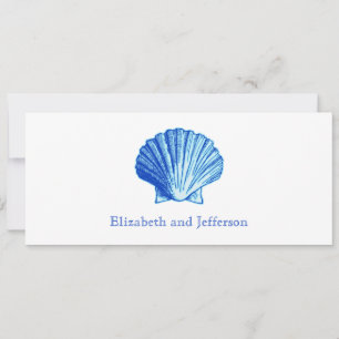 Bimini Blue Shell Wedding Invitation Kaart