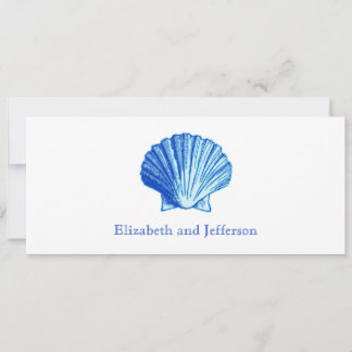 Bimini Blue Shell Wedding Invitation Kaart