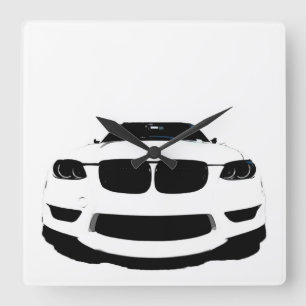 ~Bimmer~ WALL CLOCK, AUTO POP ART, CUSTOMIZE Vierkante Klok