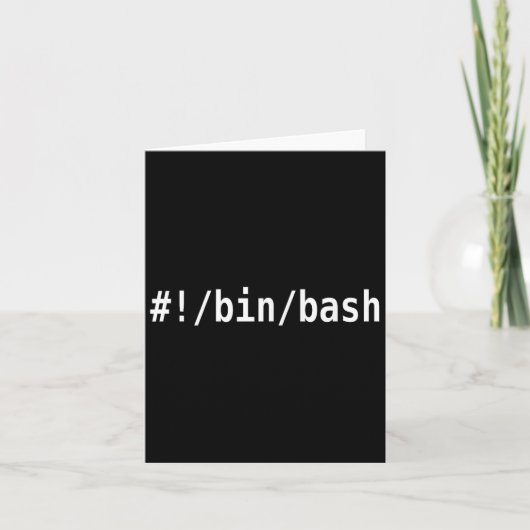 Bin Bash - White Text Design voor Command Line Hac Kaart (Voorkant)