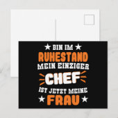 Bin Im Ruhestand Mein Einziger Chef Ist Meine Frau Briefkaart (Voorkant / Achterkant)