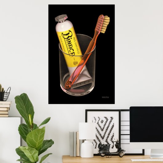 Binaca Toothpaste Poster (Thuiskantoor)