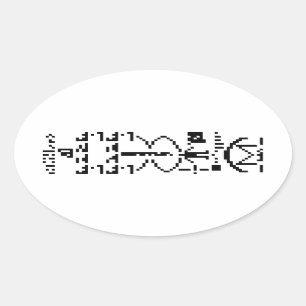 Binair Bericht van 1974 Ovale Sticker