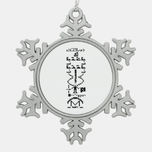 Binair Bericht van 1974 Tin Sneeuwvlok Ornament