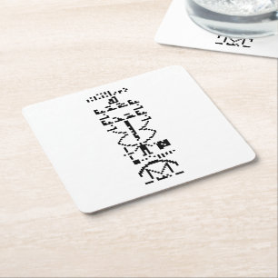 Binair Bericht van 1974 Vierkante Kartonnen Onderzetter