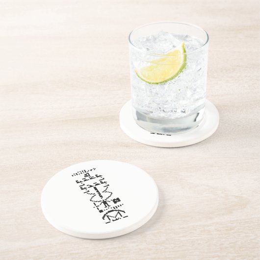 Binair Bericht van 1974 Zandsteen Onderzetter (Zijkant)