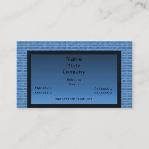 Binair Code Visitekaartje, blauw Visitekaartje