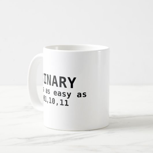 Binair is zo gemakkelijk als 01.10.11 koffiemok (Voorkant links)