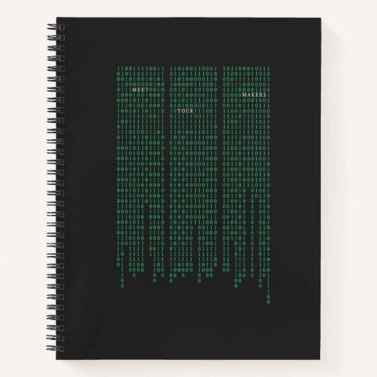 Binair ontmoeten Uw Makers Notitieboek (Voorkant)