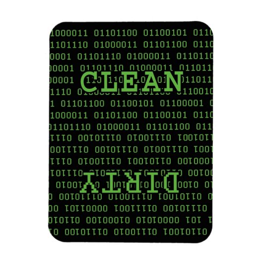 Binair programma Geek Clean Vuilnismaan Magneet (Verticaal)