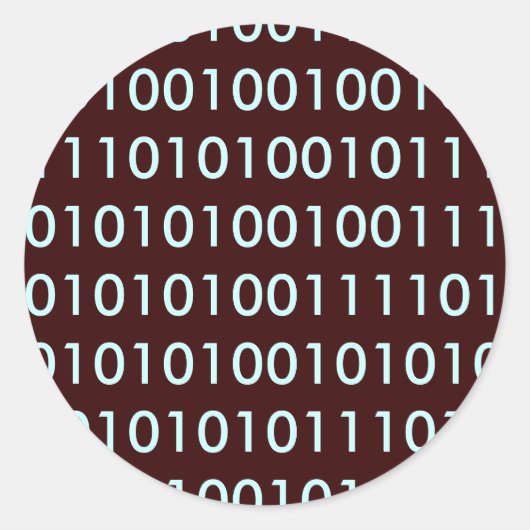 Binair Ronde Sticker (Voorkant)