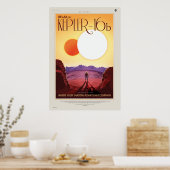 Binair sterrenstelsel Astronaut op planetenkast 1 Poster (Keuken)