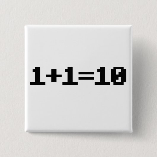 Binair Vierkante Button 5,1 Cm (Voorkant)