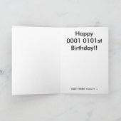 Binaire 21ste verjaardag Kaart (Binnen)