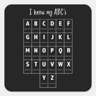 Binaire Code ABC Alfabet Programming Vierkante Sticker