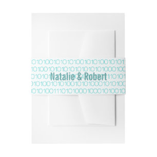 Binaire Code Aqua Geek Chic Belly Banden Uitnodigingen Wikkel