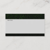 Binaire Code Computer Groen Visitekaartje (Achterkant)