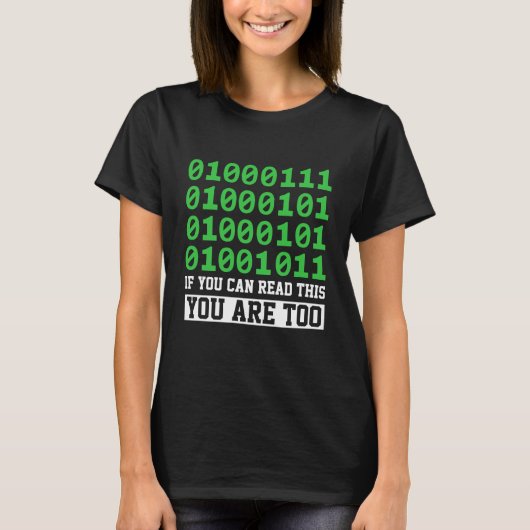 Binaire Code Computer Programmeur T-shirt (Voorkant)