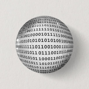 Binaire code computertaal ronde button 3,2 cm