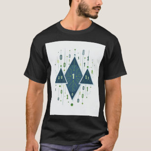 Binaire code geometrisch patroon voor programmeurs t-shirt