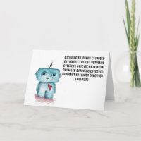 Binaire code Happy Birthday Kaart - Robot
