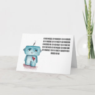 Binaire code Happy Birthday Kaart - Robot